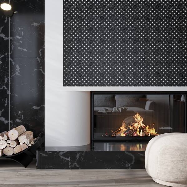 slide 1 of 1, Apollo tile 11" x 11" Noir Luxe Honed Eastern Black White Marble Tile (4.2 sq ft/case) - 5 Pack