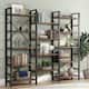 Large Triple Wide 5-Shelf Etagere Bookcase