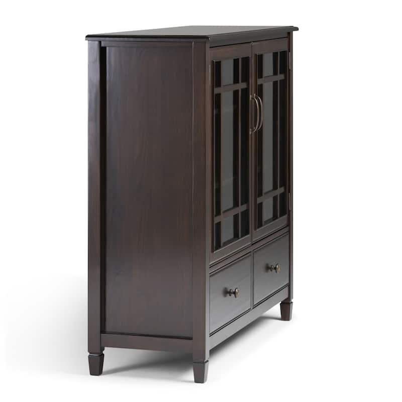 WYNDENHALL Hampshire SOLID WOOD 46 inch Wide Traditional Tall Storage Cabinet - 46"w x 17"d x 46"h
