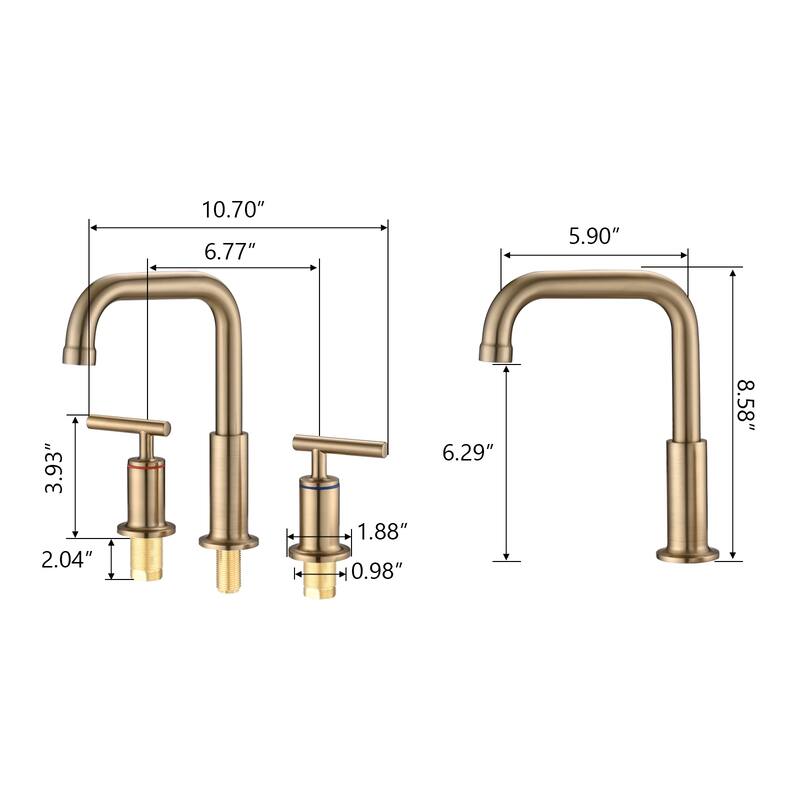 PROOX 8 in.Widespread Lavatory 2 Handles Bathroom Faucet with Drain Assembly