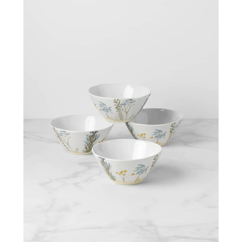 Lenox Wildflower Dinnerware Bowls, Set of 4, White