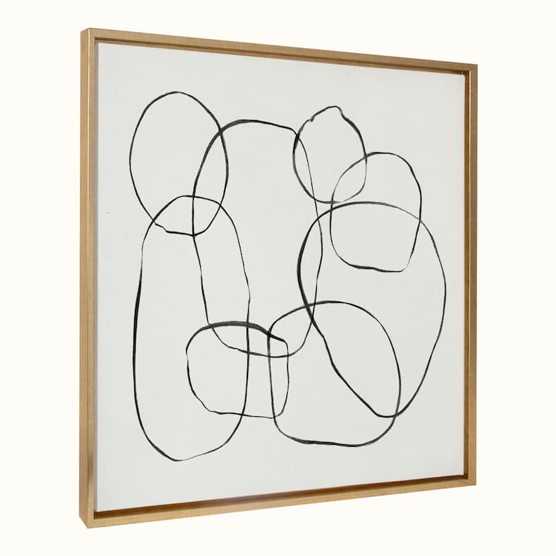 Kate and Laurel Sylvie Circles Canvas by Teju Reval of SnazzyHues - 30x30 - Plastic - Gold