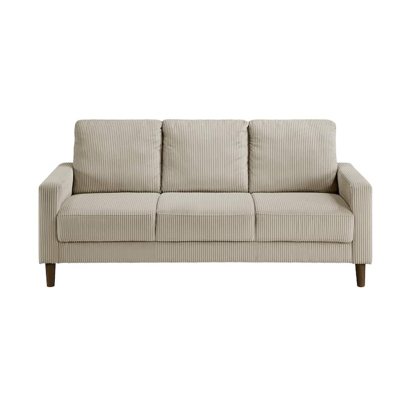 Caspian Corduroy 2-Piece Living Room Set - Wood Finish Exposed Feet