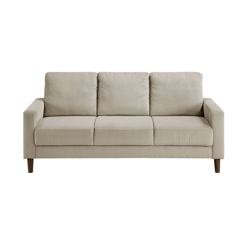 Caspian Corduroy 3-Piece Living Room Set - Wood Finish Exposed Feet