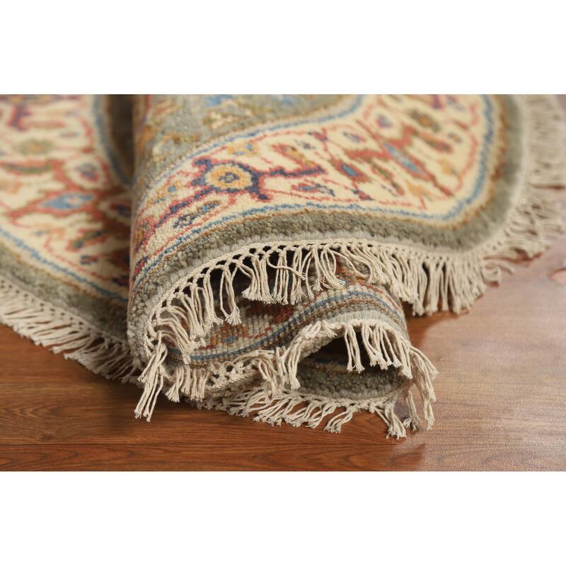 Medallion Heriz Serapi Indian Round Rug Handmade Bedroom Wool Carpet - 4'0" x 3'11"