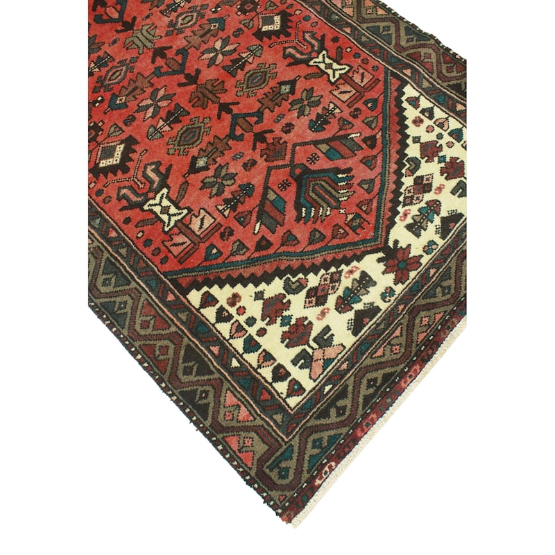 Fine Vintage Distressed Lilah Red/Brown Runner - 3'3" x 9'2"