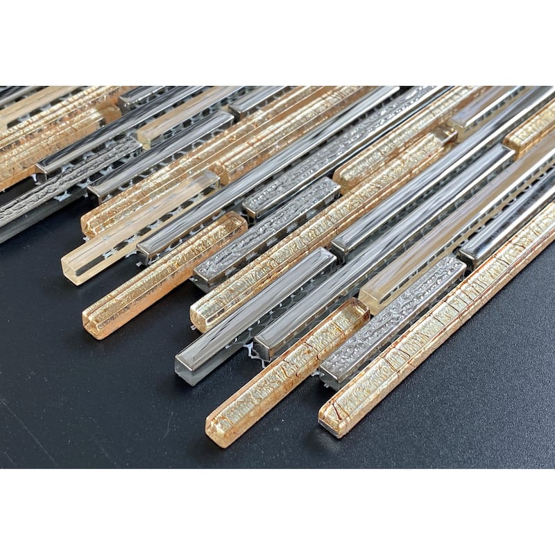 Glass Linear Wall Mosaic Tiles