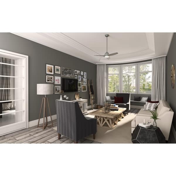 slide 2 of 6, Casablanca 44" Wisp Ceiling Fan with LED Light & Handheld Remote - Modern, Contemporary Painted Pewter