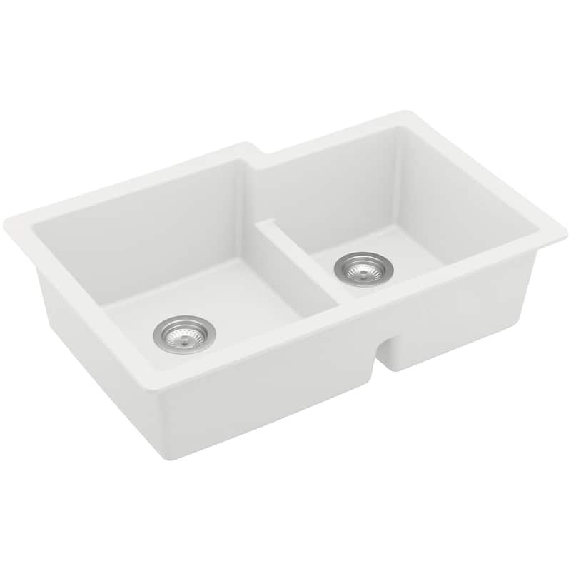 Karran USA QU-811-PK1 Quartz QU 32" Undermount Double Basin Quartz