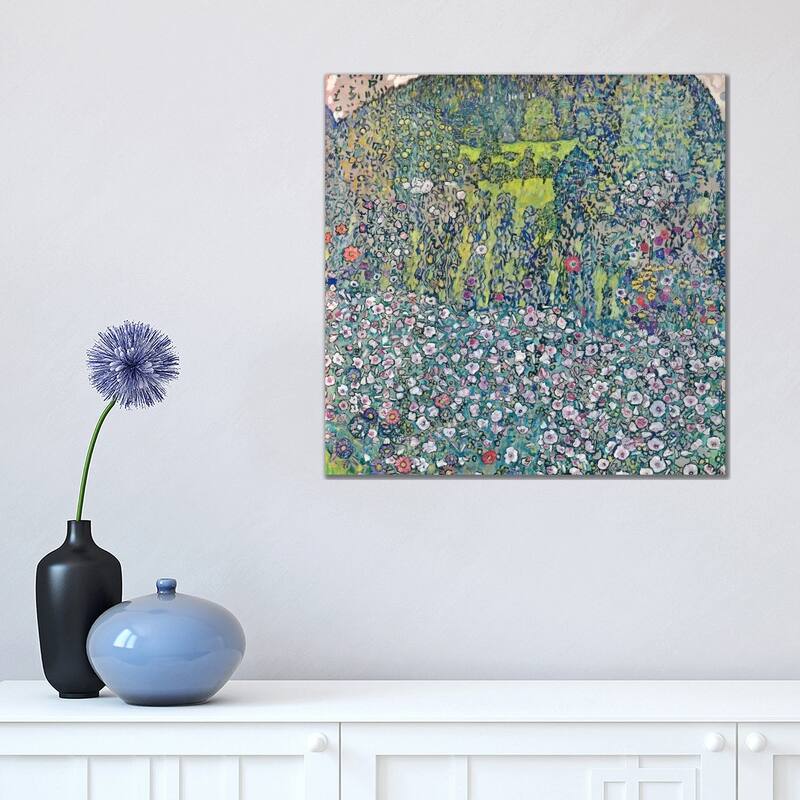 iCanvas "Gustav Klimt Garden Landscape on the Hill" by Gustav Klimt Canvas Print - 18x18x1.5