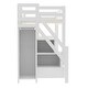 preview thumbnail 26 of 24, Twin/Full Size Loft Bed with Small Wardrobe and Storage Staircase, Solid Wood Loft Bedframe with LED Light and Storage Shelves