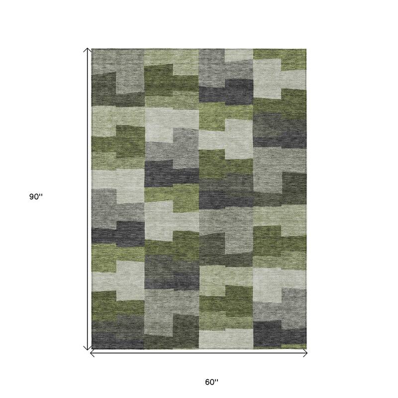 HomeRoots Geometric Transitional Rectangle Outdoor Rug