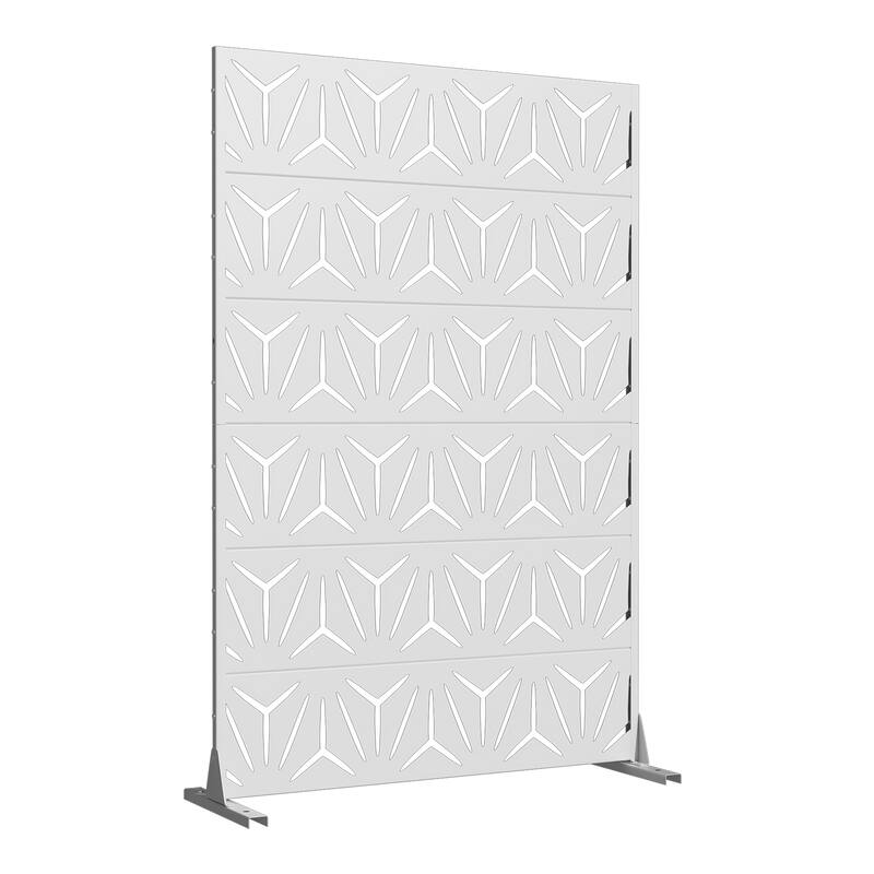 72" H×47"W Dovelina Black Outdoor Freestanding Metal Privacy Screen Decorative Garden Fence