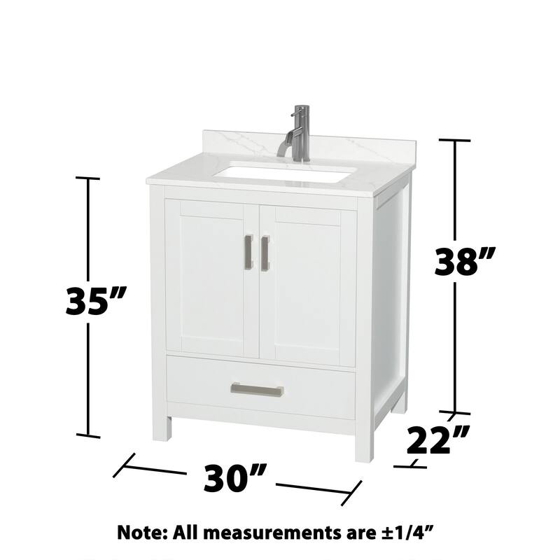 Wyndham Collection WCS141430S-QTZ-UNSMED Sheffield 30" Free Standing