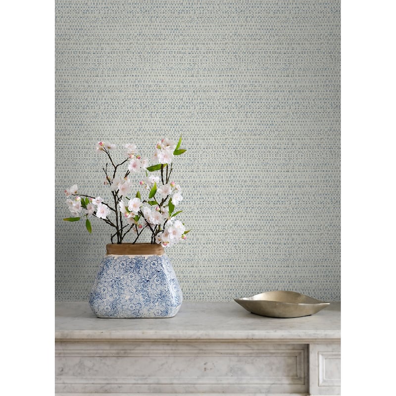 Chesapeake Balantine Light Blue Weave Wallpaper