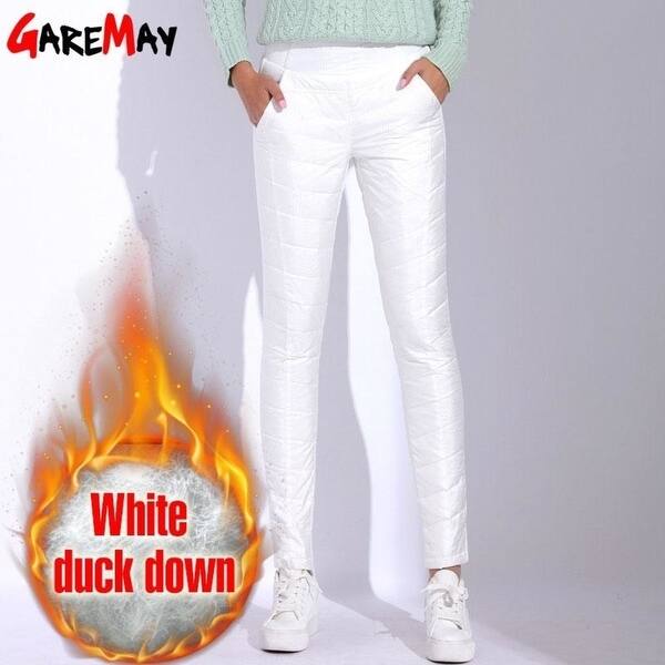 Shop Winter Pants Women High Waist White Pants For Women 2017 Warm