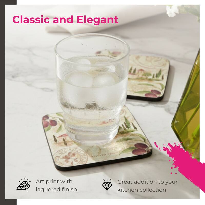 Portmeirion Olive Orchard Coasters, Set of 6