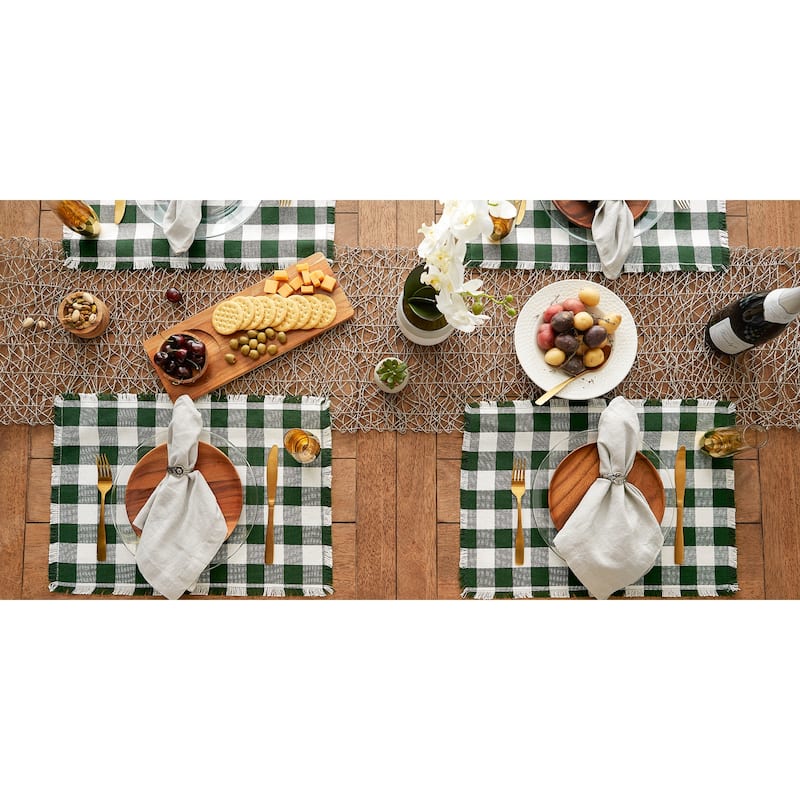 Heavyweight Check Fringed Placemat