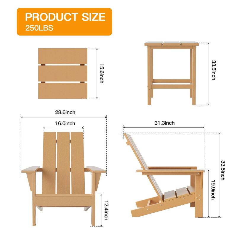 Kullavik 7-piece Adirondack Chair and Smokeless Fire Pit Table Set