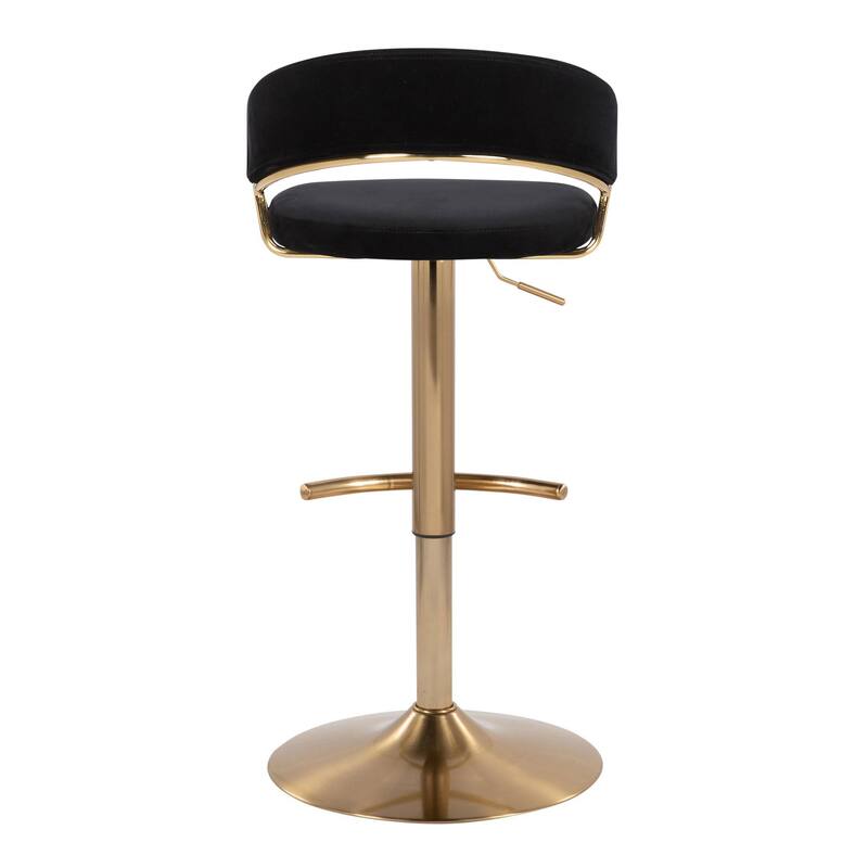 Silver Orchid Tatyana Adjustable Bar Stool with Rounded T Footrest (Set of 2)
