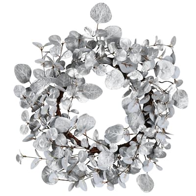 Vickerman 22" Silver Eucalyptus Artificial Christmas Wreath, Unlit