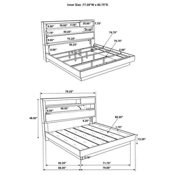 dimension image slide 1 of 22, Fenwick California King Bedroom Set Grey Oak