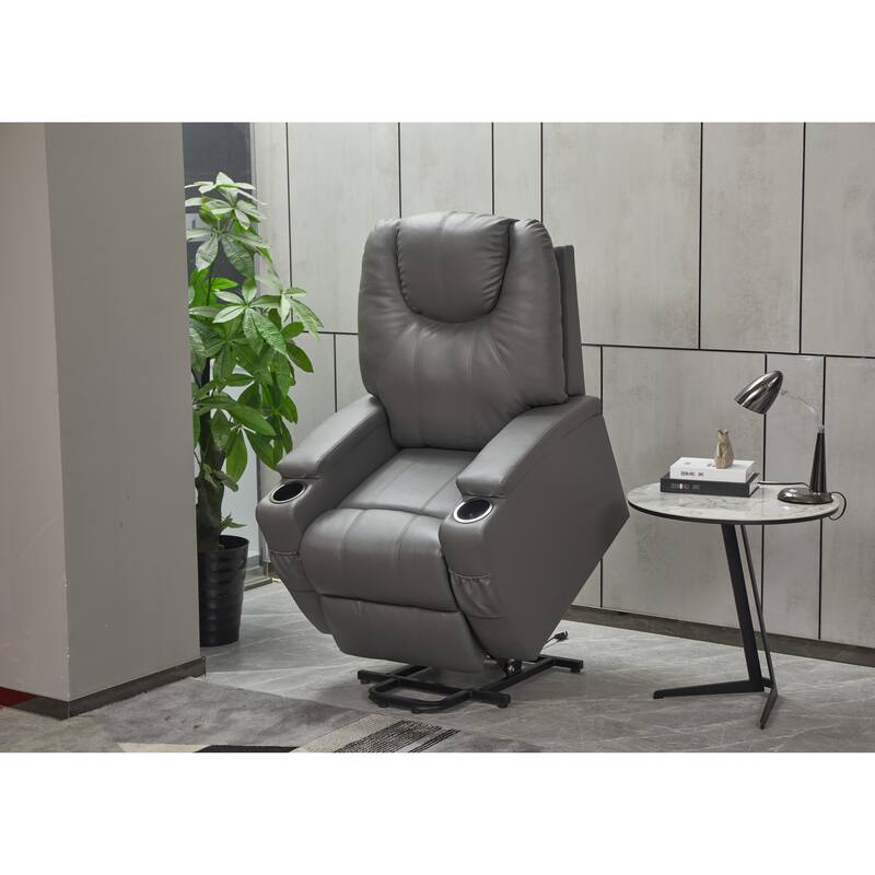 Recliner Chair Modern Recliner Sofa Faux Leather Recliners with Cup Holders,Remote Control