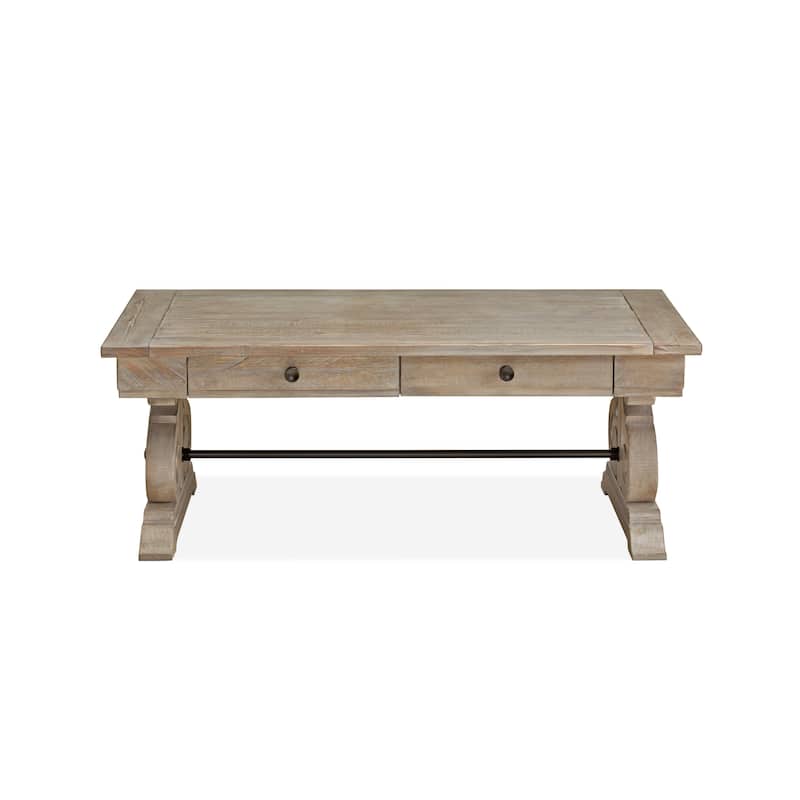 Magnussen Home Tinley Park Dove Tail Grey Rectangular Cocktail Table - 50''W x 30''D x 19''H