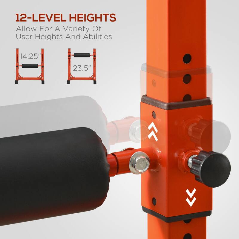 Soozier Bulgarian Split Squat Stand with 12-Level Single Leg Squat Roller, for Lower Body Strength Training