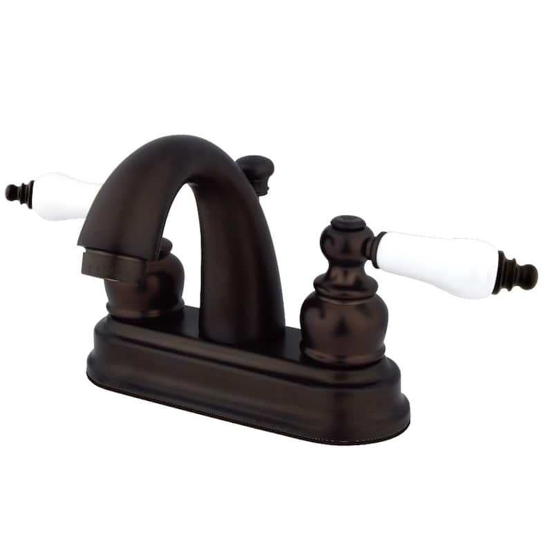 Kingston Brass Restoration Two-Handle 3-Hole Deck Mount 4 in. Centerset Bathroom Faucet - Oil Rubbed Bronze