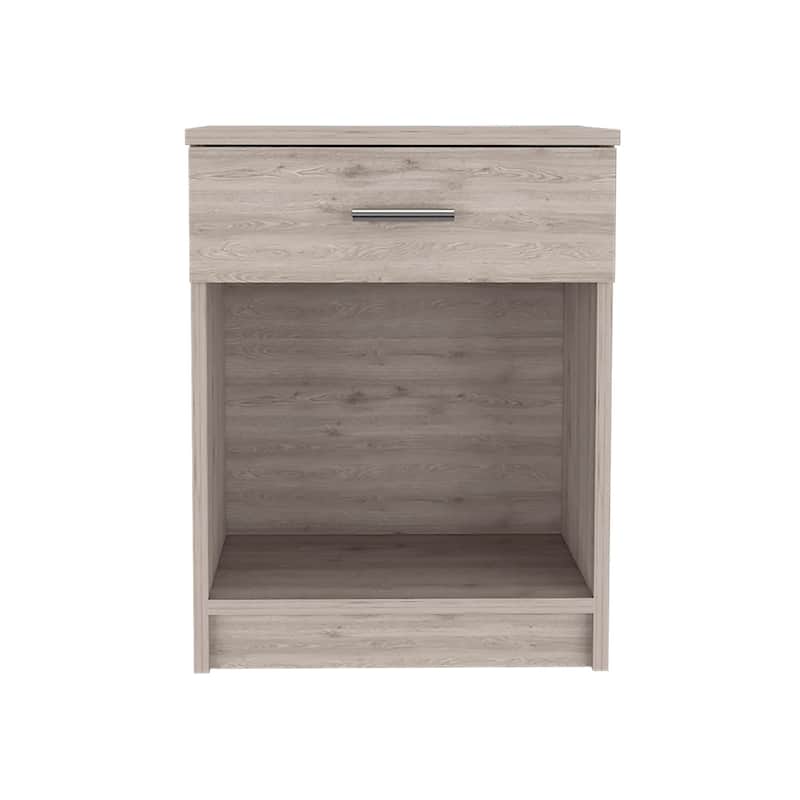 Compact Black End Table/Nightstand - One Drawer, Open Shelf, and Superior Top