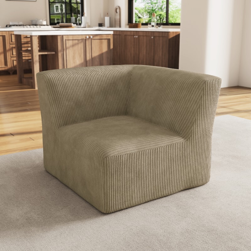 Modern 35" W Upholstered Fully Sponge Molded Accent Chair - Khaki