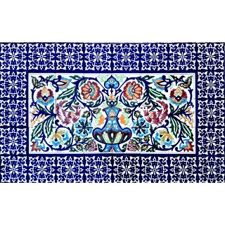 48in x 30in Arabesque Rooster Design 40pc Tile Ceramic Wall Mural - Bed ...