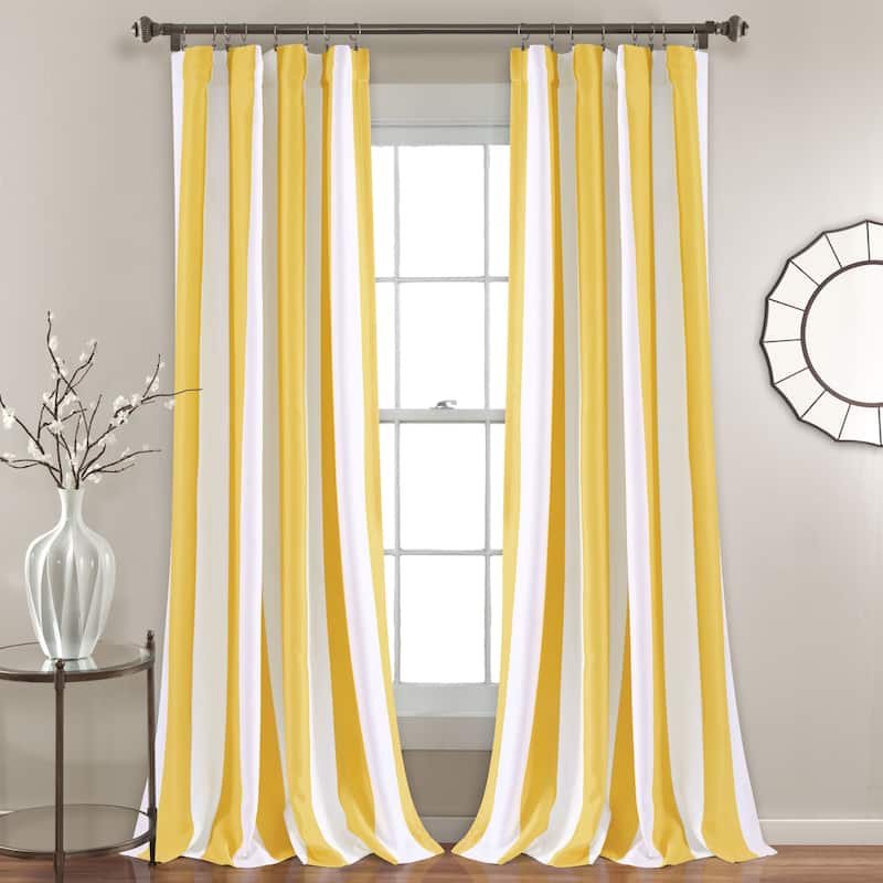 Lush Decor Wilbur Blackout Window Curtain Panel Pair - 52"Wx84"L - Yellow