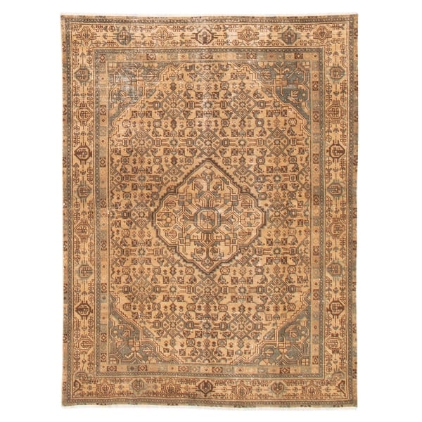 slide 2 of 9, ECARPETGALLERY Hand-knotted Antalya Vintage Khaki Wool Rug - 5'1 x 6'10