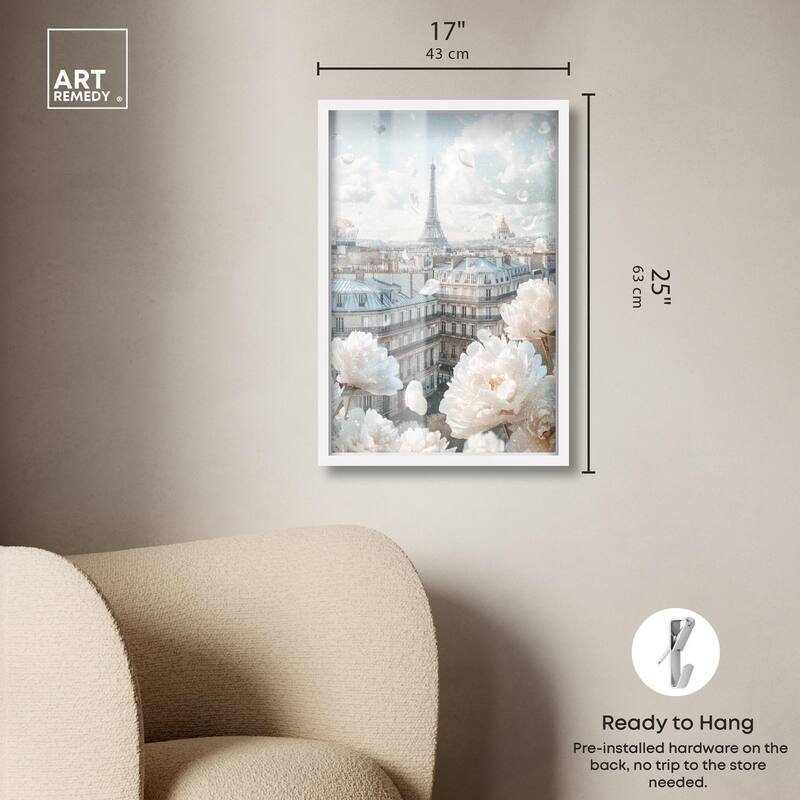 Peonies Over Paris Shadowbox by Art Remedy