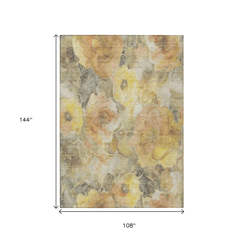 HomeRoots Floral Transitional Rectangle Outdoor Rug