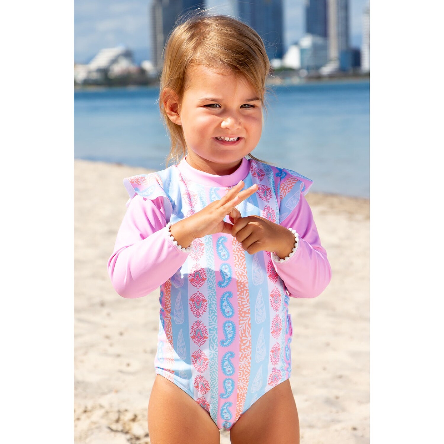 baby girl long sleeve swimsuit
