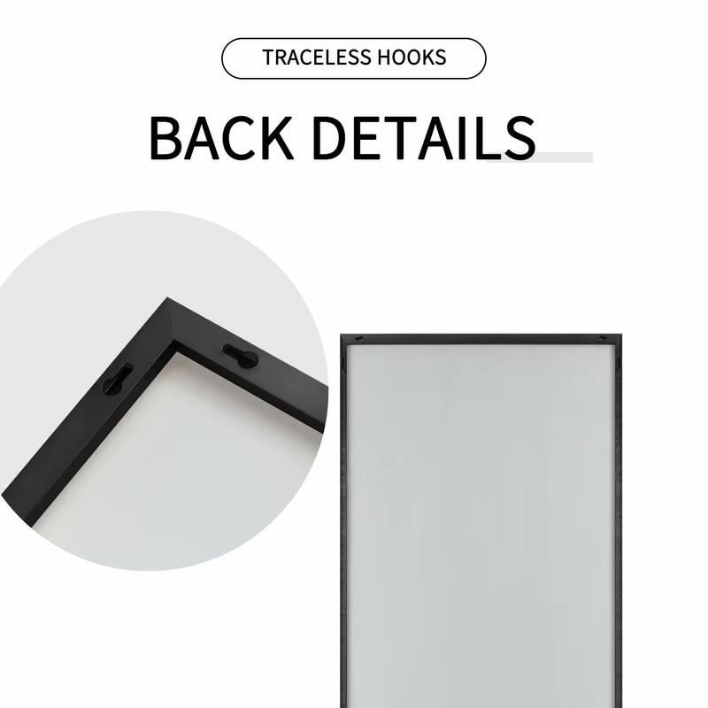 Modern Sleek Metal Frame Full-length Hanging or Leaning Wall Mirror