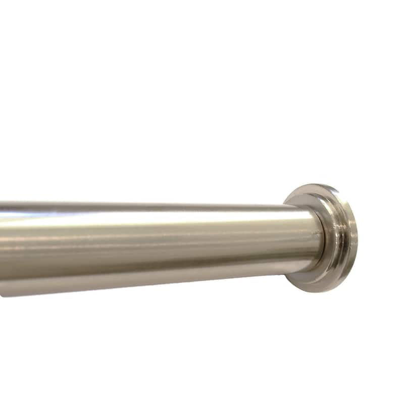 1-inch Adjustable Tension-mounted Shower or Window Curtain Rod - 24"-42" - Brushed/Stainless Steel