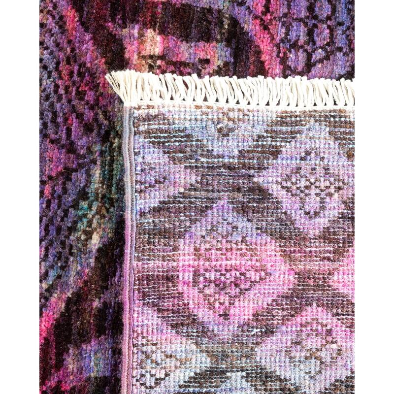 Overton Hand Knotted Wool Contemporary Overdyed Pink Area Rug - 5' x 8'