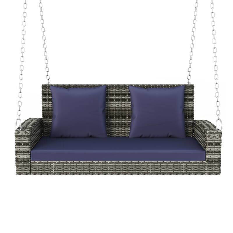 2-Person Wicker Hanging Porch Swing