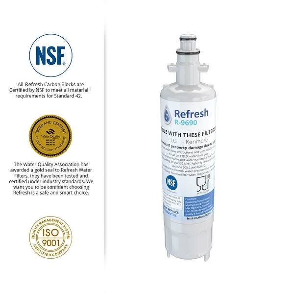 Shop Replacement Water Filter For Lg Lfxc24726s Refrigerator Water Filter By Refresh 4 Pack White Free Shipping Today Overstock 21461380