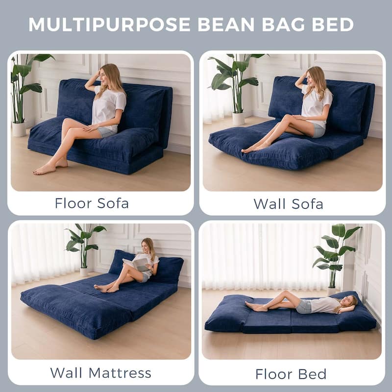 Corduroy Bean Bag Folding Sofa Bed