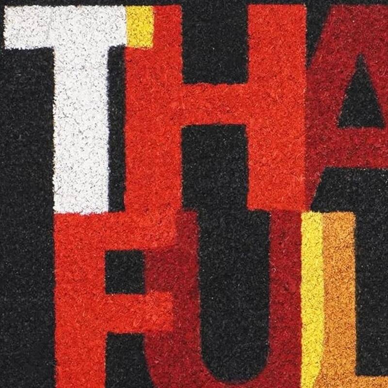 HomeRoots 17" X 29" Natural And Brown Thanksgiving Outdoor Coir Door Mat - 17.00' X '29.00