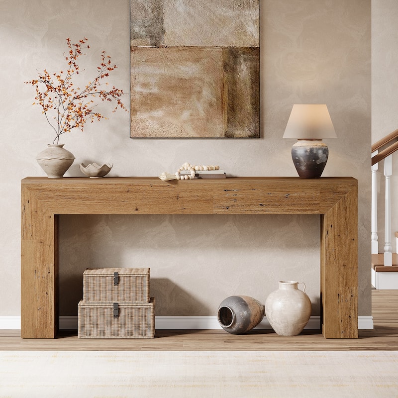 63'' Long Console Table for Entryway, Narrow Sofa Console Behind Couch