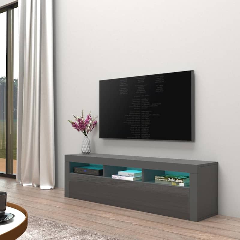 Milano Classic Wall Mounted Floating 63" TV Stand with 16 Color LEDs