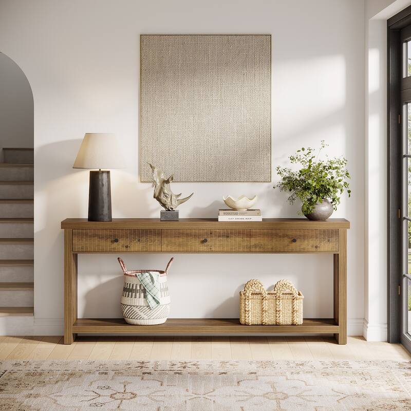70.9" Extra Long Console Table with Drawers & Storage, Entryway Sofa Couch Foyer Accent Table for Living Room Hallway Entrance