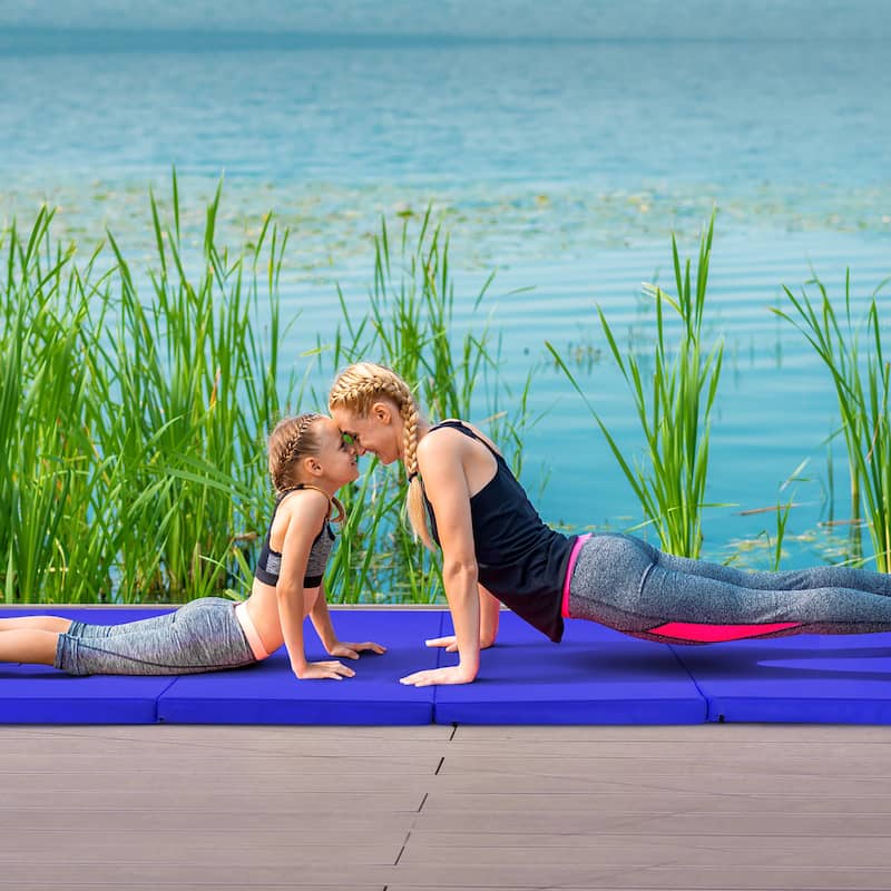 Costway 4'x8'x2'' Gymnastics Mat Thick Folding Panel Aerobics Exercise - See Details