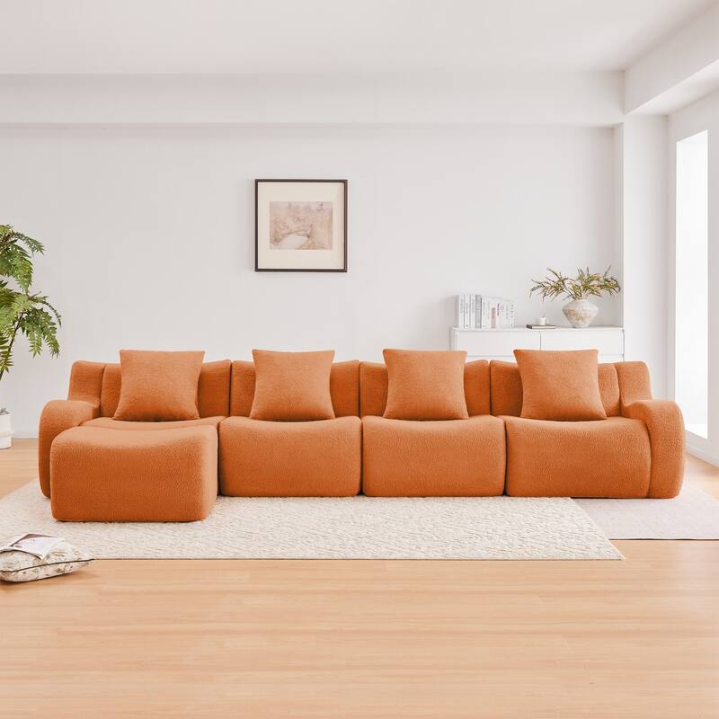 Teddy Fabric Anti-Slip Design Boneless Sofa